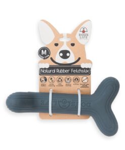 Dog's Life Natural Rubber Dog Toy Fetchstix Grey - L
