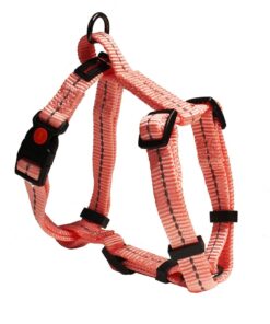Dogs Life - Reflective Super soft Webbing H Harness - Extra-Large - Pink