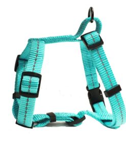 Dogs Life - Reflective Super soft Webbing H Harness - Extra-Large - Turquoise
