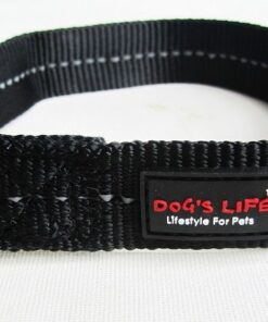 Dogs Life - Reflective Supersoft Webbing Collar - Black - XL