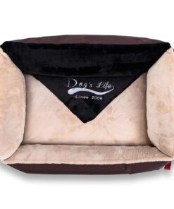 Dogs Life - Vintage Lounger Waterproof Winter Bed - Brown - S
