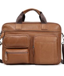 Dong Leather Laptop Bag - Brown