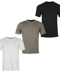 Donnay Men's Three Pack V Neck T-Shirt - Grey, Charcole & Black (Parallel Import) - 3XL