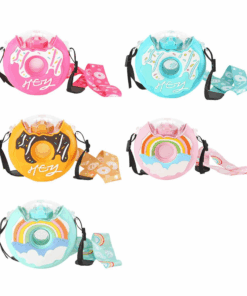 Donut Shaped Water Bottles with Straw and Strap