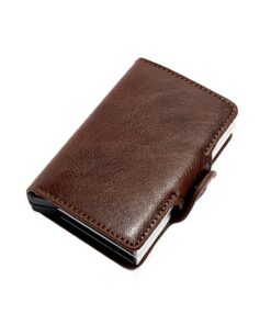Double Aluminium RFID Credit Card Holder Case-Coffee