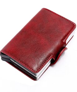 Double Aluminium RFID Credit Card Holder Case-Red
