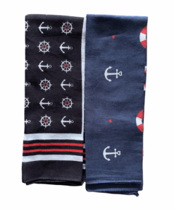 Double Delight: Set of 2 Funky Prints Cotton Bandanas for Versatile Style, - Blue