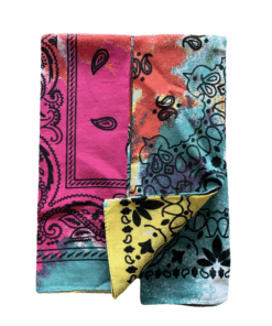 Double Delight: Set of 2 Funky Prints Cotton Bandanas for Versatile Style, - Pink