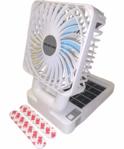 Double Head Solar Charging Fan - White
