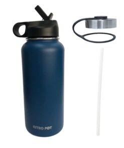 Double Layer Stainless Steel Vacuum Thermal Insulated Flask - Navy Blue
