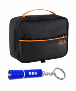 Double Layer Travel Electronics Accessories Organizer Bag with HDS Torch - Black, Orange