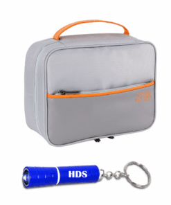 Double Layer Travel Electronics Accessories Organizer Bag with HDS Torch - Grey, Orange