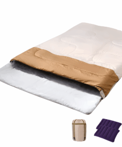 Double Sleeping Bag Adult Outdoor Camping Tent Cold Resistant - Brown