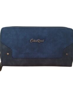 Double Zip Wallet - Navy & Charcoal