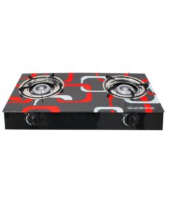 Dream World Two-Burner Auto-Ignition Tempered Glass Panel Gas Stove