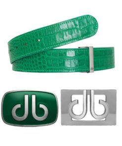 Druh Green Crocodile Leather Belt Including Two Buckles