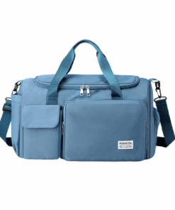 Dry and Wet Separation Sports Gym Bag Duffle Bag with Shoes Compartment - Blue