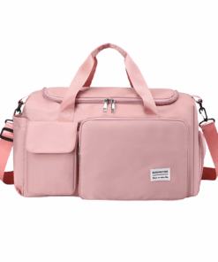 Dry and Wet Separation Sports Gym Bag Duffle Bag with Shoes Compartment - Pink