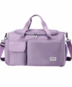 Dry and Wet Separation Sports Gym Bag Duffle Bag with Shoes Compartment - Purple