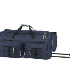 Dual Front Pocket Rolling Travel Duffel - Navy