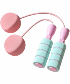 Dual-Mode Cordless Skipping Rope With Weighted Handles - Pink