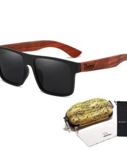 Dubery - Beach Polarised Wood Sunglasses - Black