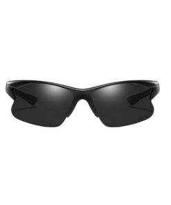 Dubery Rimless Driving Photochromic Sport Sunglasses Black-Black