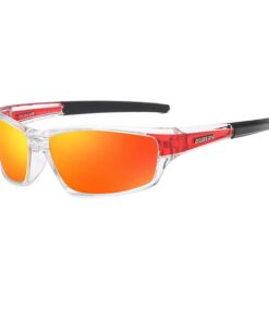 Dubery Sports Safety Mens Polarized Sunglasses Red/Orange