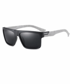 Dubery Stylish Vintage Polarized Sunglasses - Black & Grey - C02