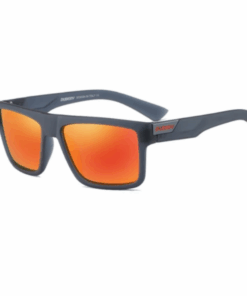 Dubery Stylish Vintage Polarized Sunglasses - Orange & Black - C04