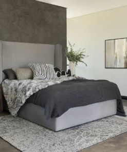 Dune Queen Bed, Velvet Grey
