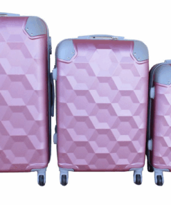 Durable ABS Pink Luggage Set - 3 Piece with TSA Lock & Spinner Wheels