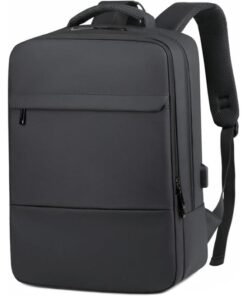 Durable and Stylish 15.6" Laptop Backpack Bag with USB Charging Port - Black