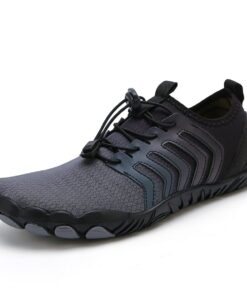 Durable Aqua Water Shoes for Men & Women - Back & Grey - UK 7