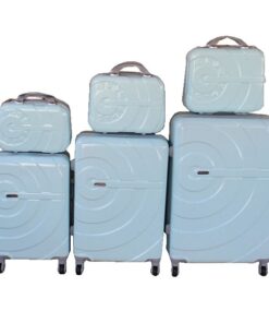 Durable Baby Blue ABS 6-Piece Luggage Set with Spinner Wheels & Locks