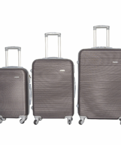 Durable Brown ABS Luggage Set - 3 Piece, Spinner Wheels, Telescopic Handles