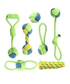 Durable Cotton Dog Rope Toys 7 Pack Set for Small to Medium Dogs