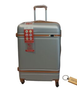 Durable Elegance: ABS Suitcase Medium 65Cm with Smte Keyring - 1 Piece - Grey