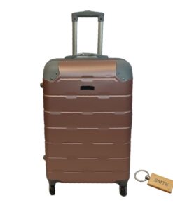 Durable Elegance: ABS Suitcase Medium 65Cm with Smte Keyring - 1 Piece - Rose Gold