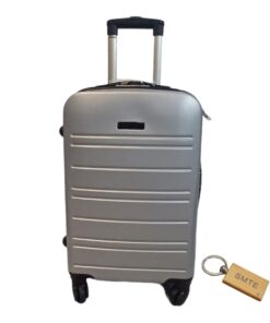 Durable Elegance: ABS Suitcase Medium 65Cm with Smte Keyring - 1 Piece - Silver