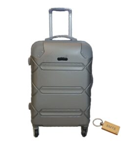 Durable Elegance: Smart and Stylish Travel ABS Suitcase Small 55cm with Smte Keyring - Silver