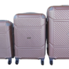 Durable Pink ABS 3-Piece Luggage Set with Spinner Wheels & Combination Lock