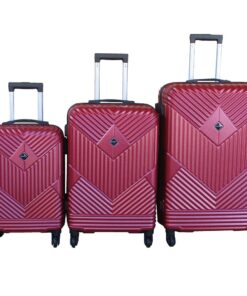 Durable Red ABS Hardside Spinner Luggage Set with TSA Lock, 3 Piece