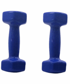 Durable Rubber Dumbbell - Set of 2 - 5kg - Blue
