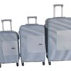 Durable Silver-Grey ABS Luggage Set with Security Features and Smooth Wheels