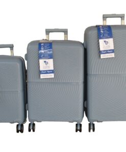 Durable Silver PP Material Luggage Set with Spinner Wheels & Lock,3 Sizes
