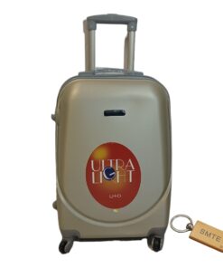 DurableElegance: Smart and Stylish Travel ABS Suitcase Medium 65cm with Smte Keyring - Gold
