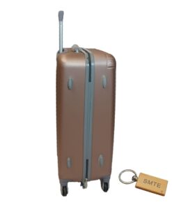 DurableElegance: Smart and Stylish Travel ABS Suitcase Medium 65cm with Smte Keyring - Rosegold
