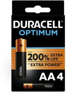 Duracell Optimum AA Alkaline Batteries 1.5V, LR6 MX1500 - 4 pack