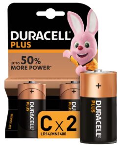 Duracell Plus C Alkaline Batteries, 1.5V LR14 MN1400 - 2 Pack